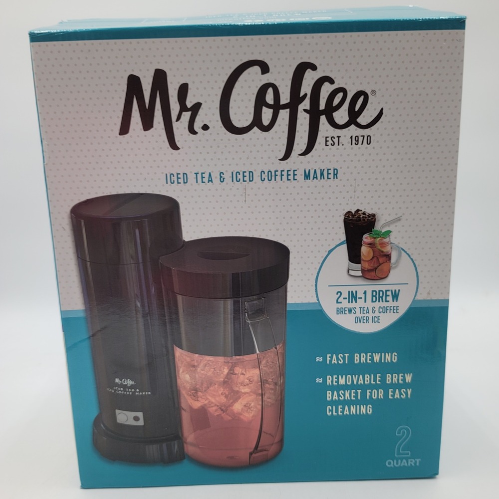 Mr. Coffee TM1-BLK‎ 2-Quart Iced Tea and Iced Coffee Maker 2-in-1 Brew Black